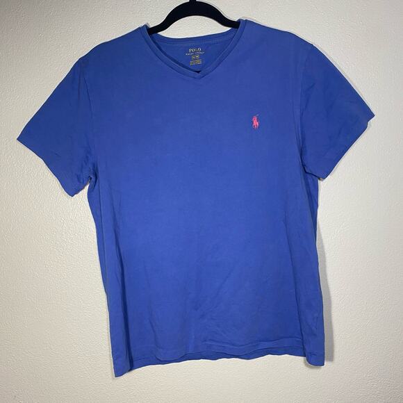 Medium Blue Polo Golf T-Shirt by Ralph Lauren, Retro Preppy y2k Basic Tee - Picture 1 of 4